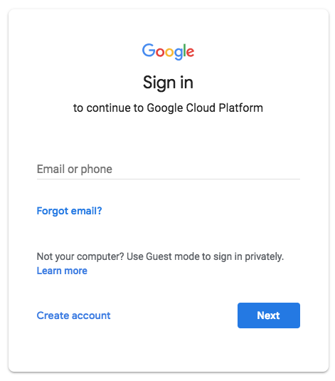 Google Cloud Sign in
