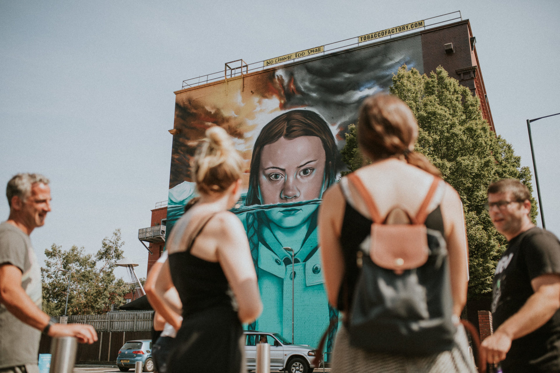 Street art of Greta Thunberg in Bristol